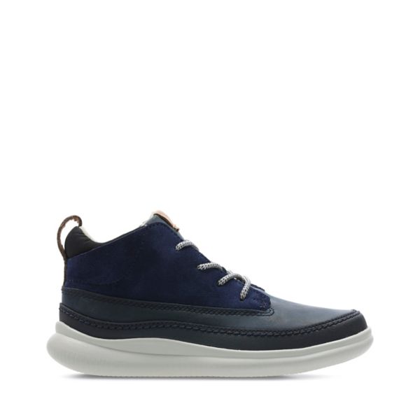 Clarks Boys Cloud Air Kid Casual Shoes Navy | CA-892437